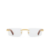 Gafas graduadas Cartier CT0485O 002 smooth golden finish - Miniatura del producto 1/4