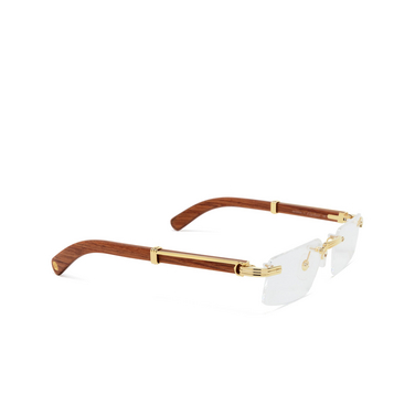 Cartier CT0485O Korrektionsbrillen 002 smooth golden finish - Dreiviertelansicht