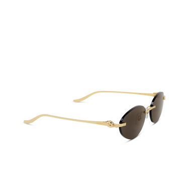 Lunettes de soleil Cartier CT0504S 001 gold - Vue trois quarts