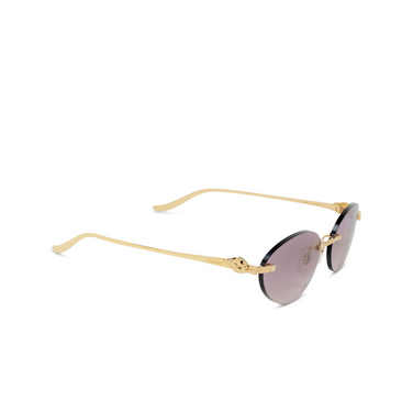 Lunettes de soleil Cartier CT0504S 004 gold - Vue trois quarts