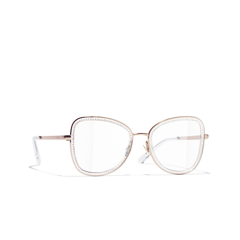 Gafas para graduar cuadradas CHANEL C226 beige, pink & gold