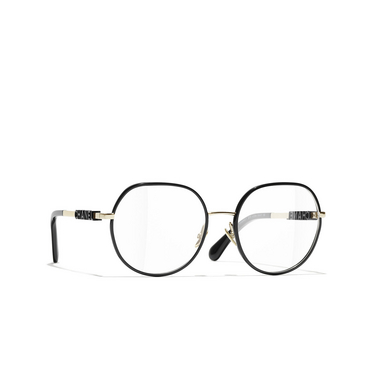 CHANEL pantos Eyeglasses C134 gold - three-quarters view