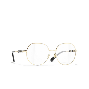 Optiques pantos CHANEL C395 gold - Vue trois quarts