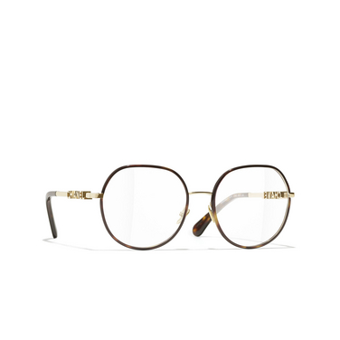 CHANEL pantos Eyeglasses C429 gold - three-quarters view
