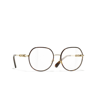 Optiques pantos CHANEL C429 gold - Vue trois quarts