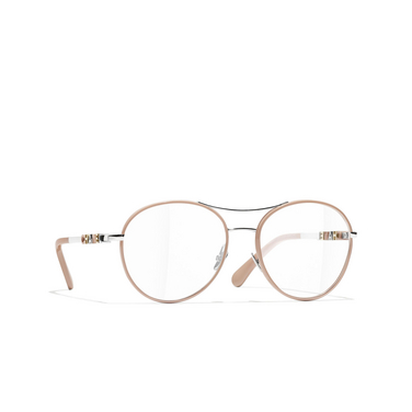 Gafas para graduar piloto CHANEL C261 silver - Vista tres cuartos