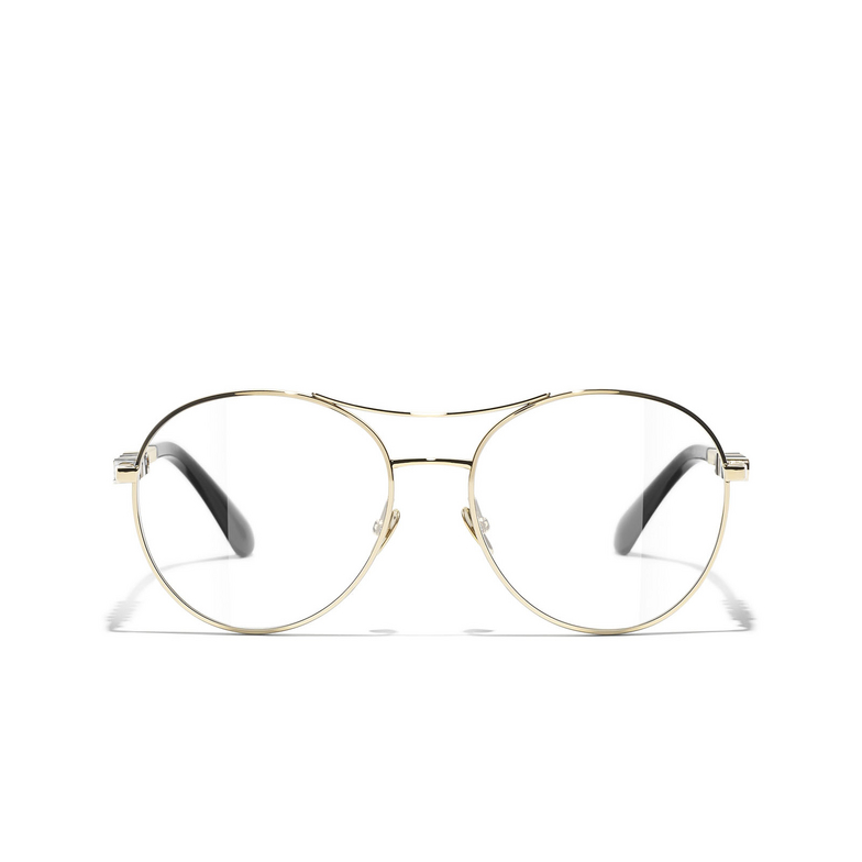 CHANEL pilot Eyeglasses C395 gold