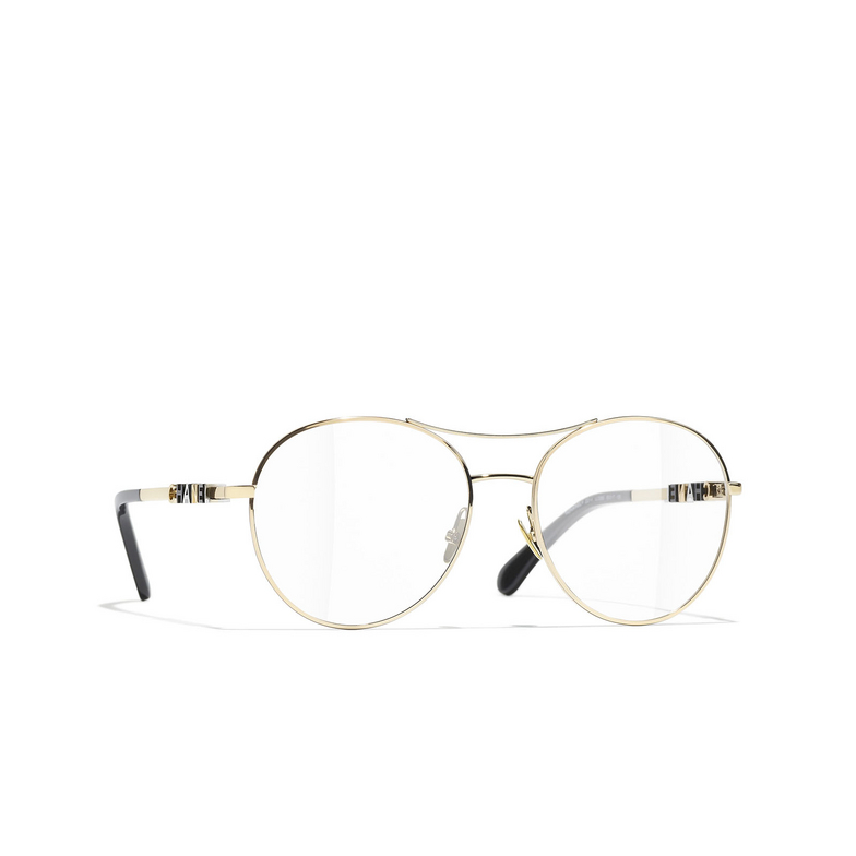 CHANEL pilot Eyeglasses C395 gold