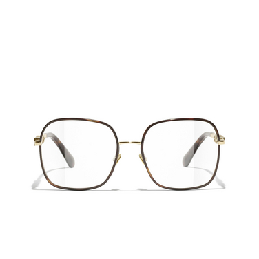 CHANEL square Eyeglasses C429 gold - front view