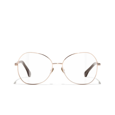 Gafas para graduar mariposa CHANEL C226 beige rose gold - Vista delantera