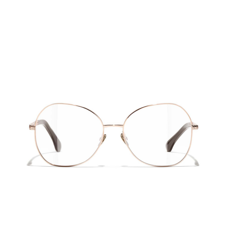 CHANEL butterfly Eyeglasses C226 beige rose gold