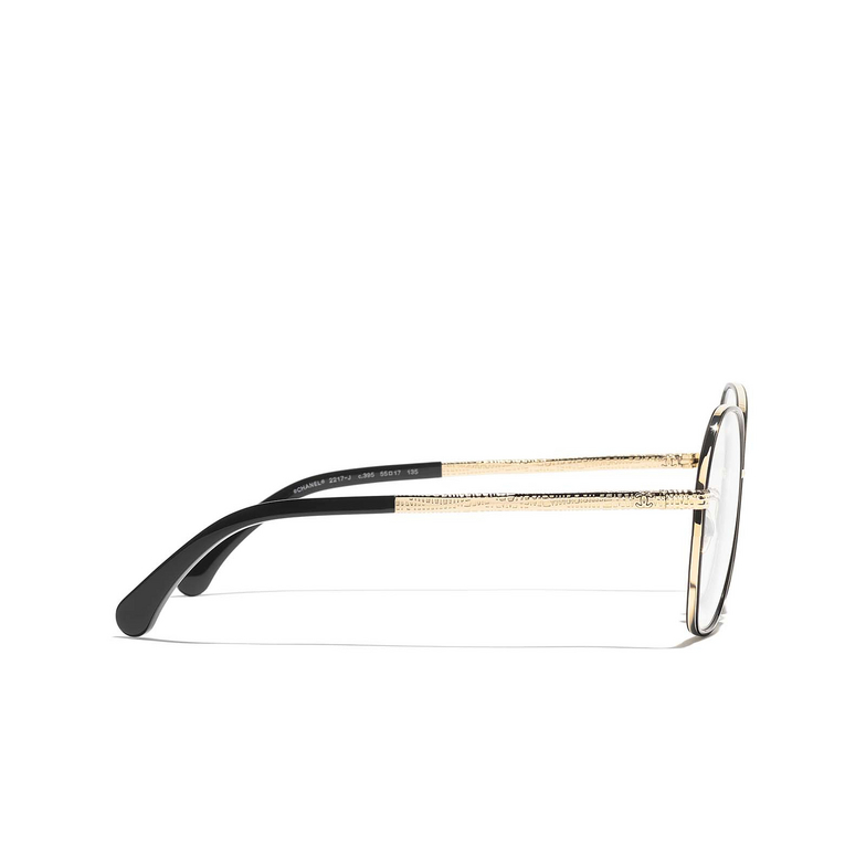 CHANEL butterfly Eyeglasses C395 pale gold & black