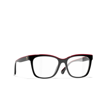 CHANEL square Eyeglasses 1794 black - three-quarters view