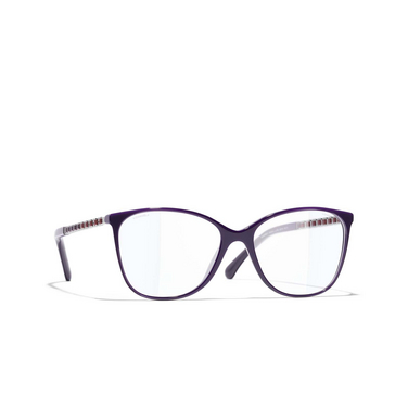 CHANEL pantos Eyeglasses 1758 purple - three-quarters view