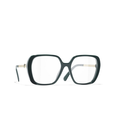 CHANEL square Eyeglasses 1459 green - three-quarters view