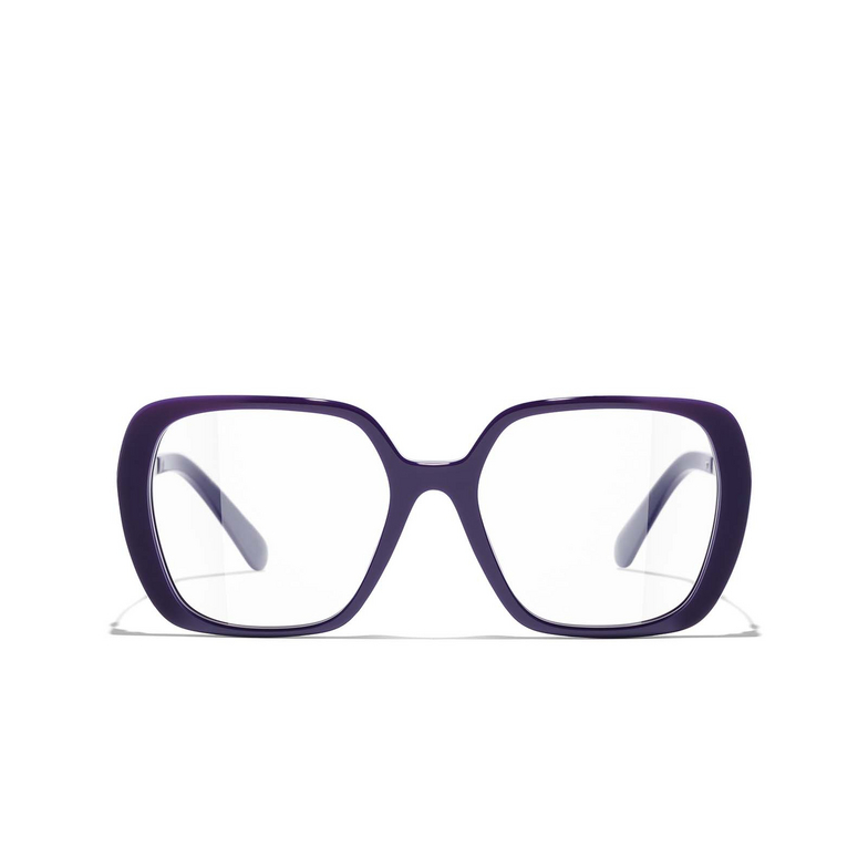 CHANEL square Eyeglasses 1758 purple