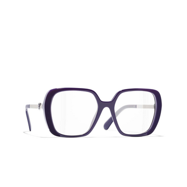 CHANEL square Eyeglasses 1758 purple - three-quarters view