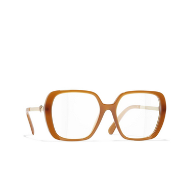 CHANEL square Eyeglasses 1760 brown - three-quarters view