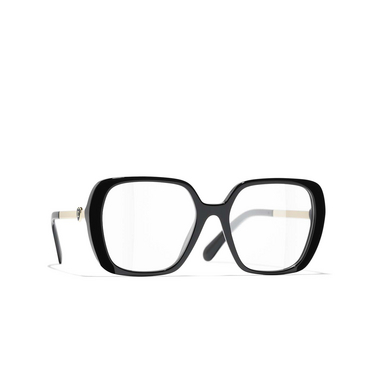 CHANEL square Eyeglasses C622 black - three-quarters view