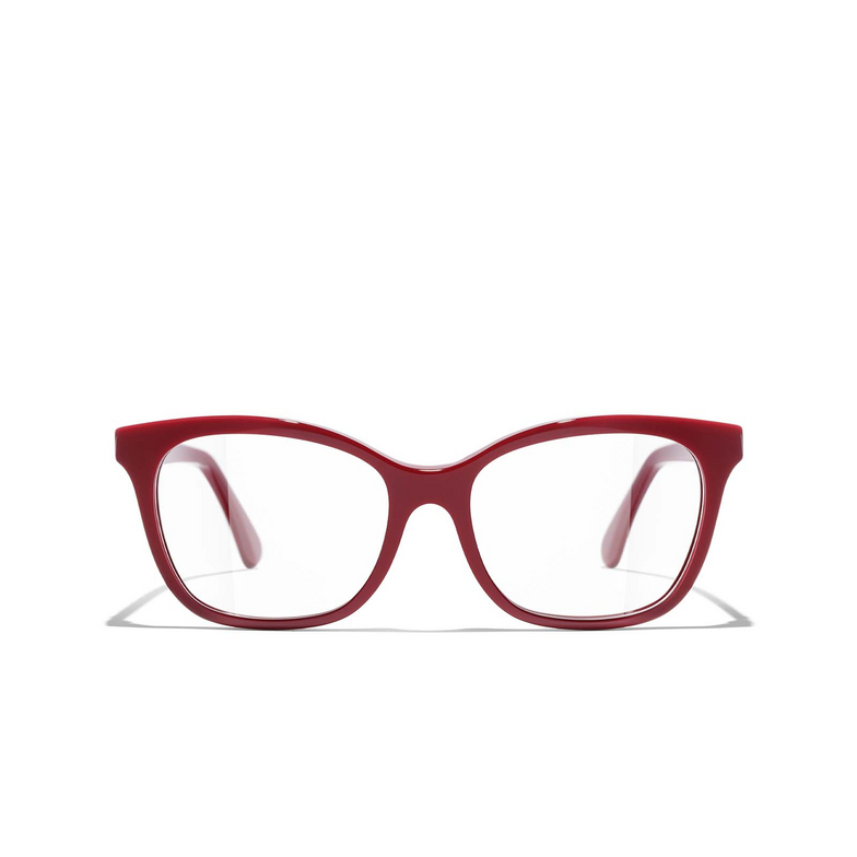 CHANEL rectangle Eyeglasses 1759 red