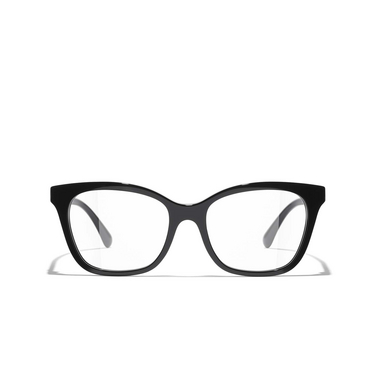 CHANEL rectangle Eyeglasses C622 black - front view