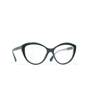 CHANEL cateye Eyeglasses 1459 green - three-quarters view