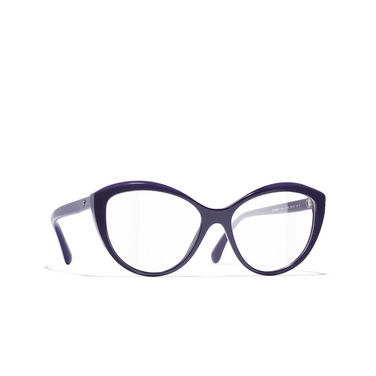 Gafas para graduar ojo de gato CHANEL 1758 purple - Vista tres cuartos