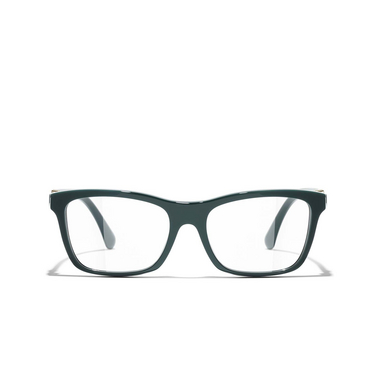 CHANEL rectangle Eyeglasses 1459 green - front view