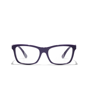 Optiques rectangles CHANEL 1758 purple - Vue de face