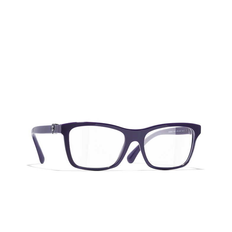 CHANEL rectangle Eyeglasses 1758 purple