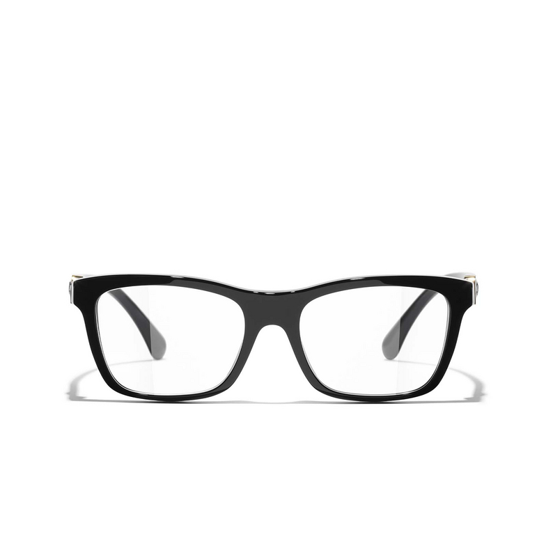 CHANEL rectangle Eyeglasses C622 black