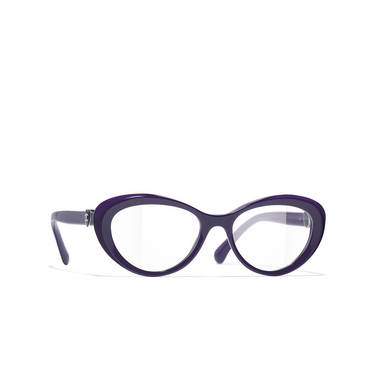 Gafas para graduar ojo de gato CHANEL 1758 purple - Vista tres cuartos