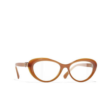 CHANEL cateye Eyeglasses 1760 light brown - three-quarters view