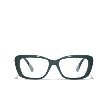 CHANEL rectangle Eyeglasses 1459 green - front view
