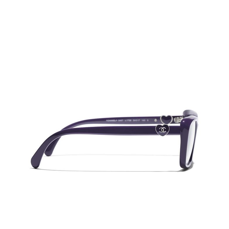 CHANEL rectangle Eyeglasses 1758 purple