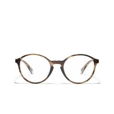 CHANEL pantos Eyeglasses 1752 brown & yellow - front view