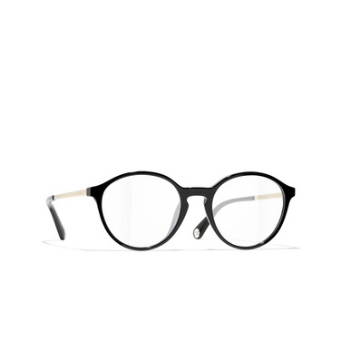CHANEL pantos Eyeglasses C622 black - three-quarters view