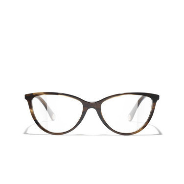 CHANEL cateye Eyeglasses 1752 brown & yellow - front view