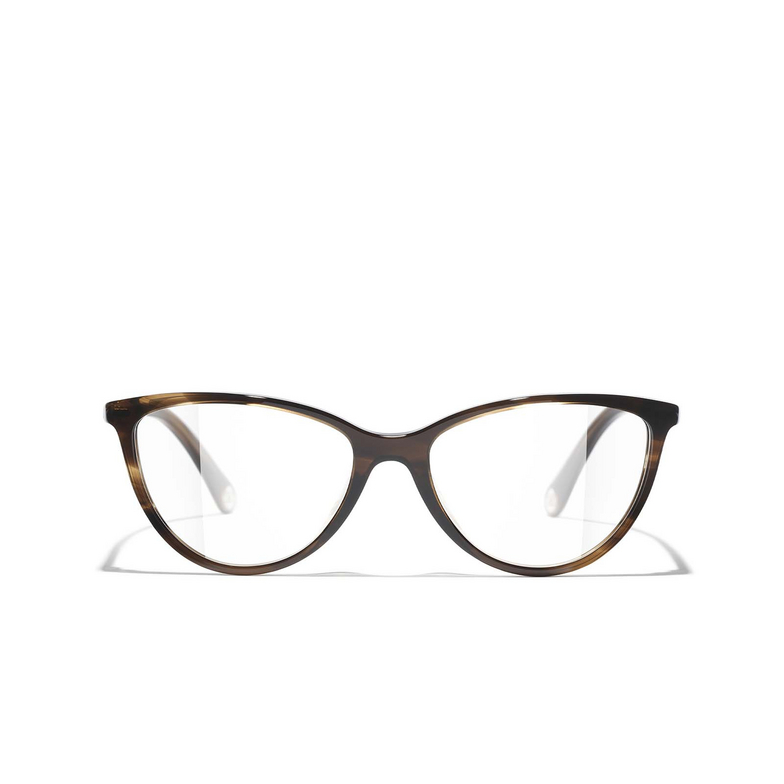 CHANEL cateye Eyeglasses 1752 brown & yellow