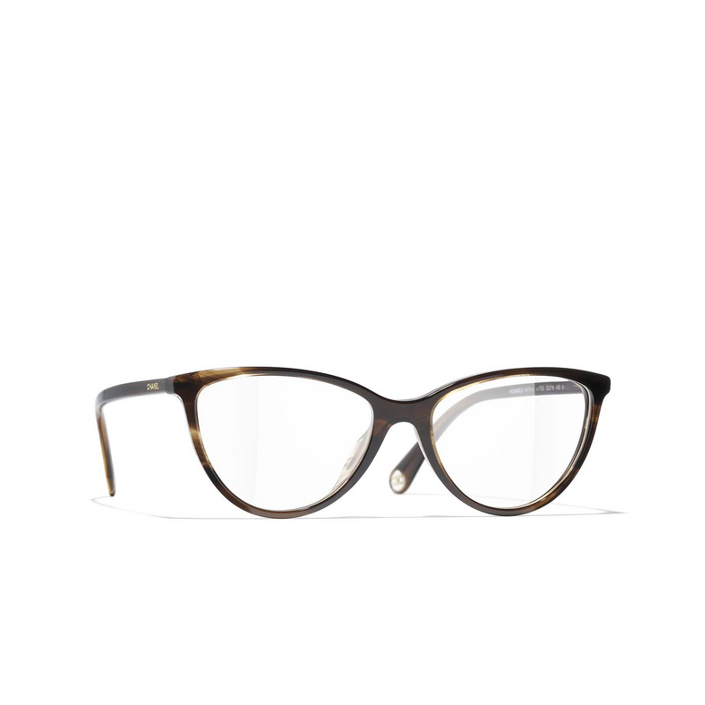 CHANEL cateye Eyeglasses 1752 brown & yellow