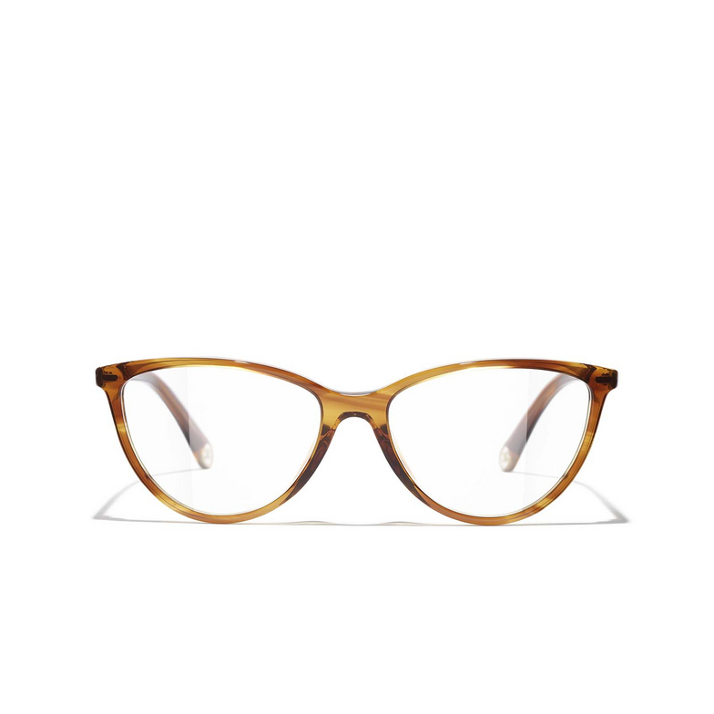 CHANEL cateye Eyeglasses 1753 striped brown
