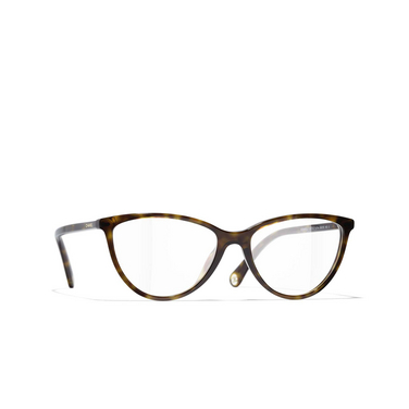 CHANEL cateye Eyeglasses C714 dark tortoise - three-quarters view
