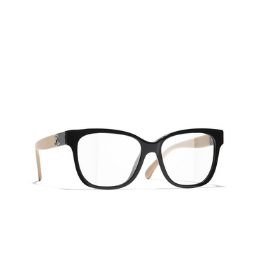 CHANEL square Eyeglasses C534 black - three-quarters view