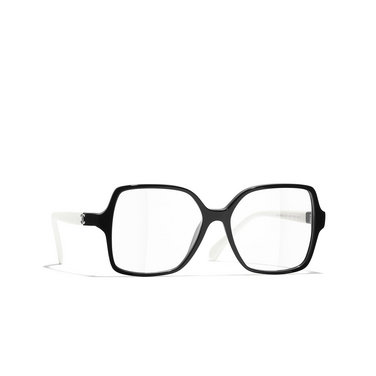 CHANEL square Eyeglasses 1656 black - three-quarters view