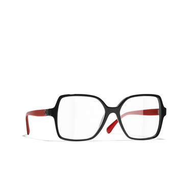 CHANEL square Eyeglasses 1771 black - three-quarters view