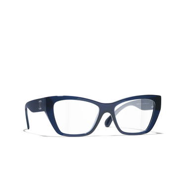 Gafas para graduar ojo de gato CHANEL 1671 crystal blue vendome - Vista tres cuartos