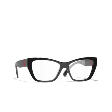 Gafas para graduar ojo de gato CHANEL C535 black - Vista tres cuartos