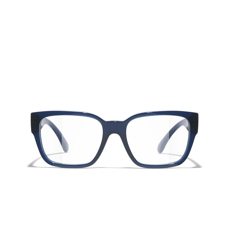 CHANEL square Eyeglasses 1671 blue