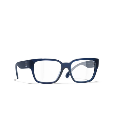 CHANEL square Eyeglasses 1671 blue - three-quarters view