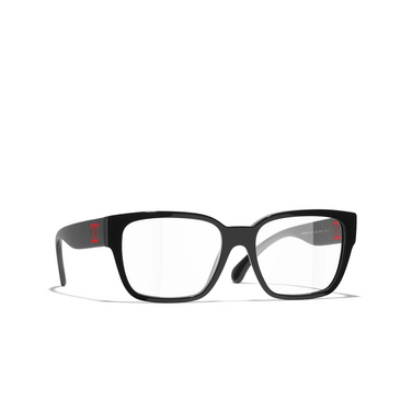 CHANEL square Eyeglasses C535 black - three-quarters view